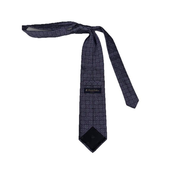 Brooks Brothers Tie Men's Purple Geometric Silk Necktie USA Woven England - Picture 2 of 6